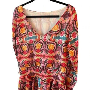 PatBo Dress Woman's Size 38 Silk Long Sleeve Dress